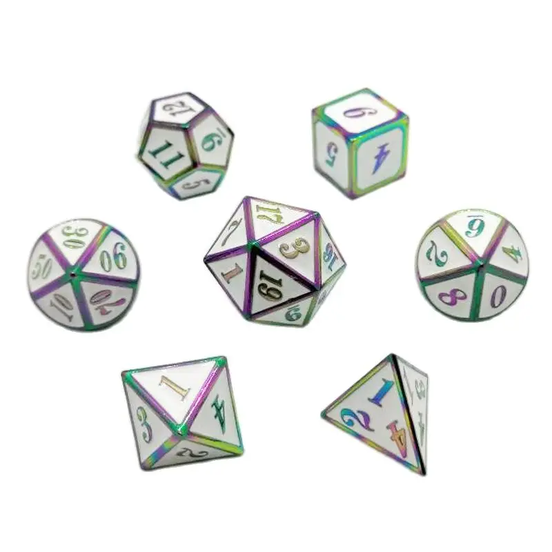 Твердые металлические многогранные игральные кости для подземей и драконов DND