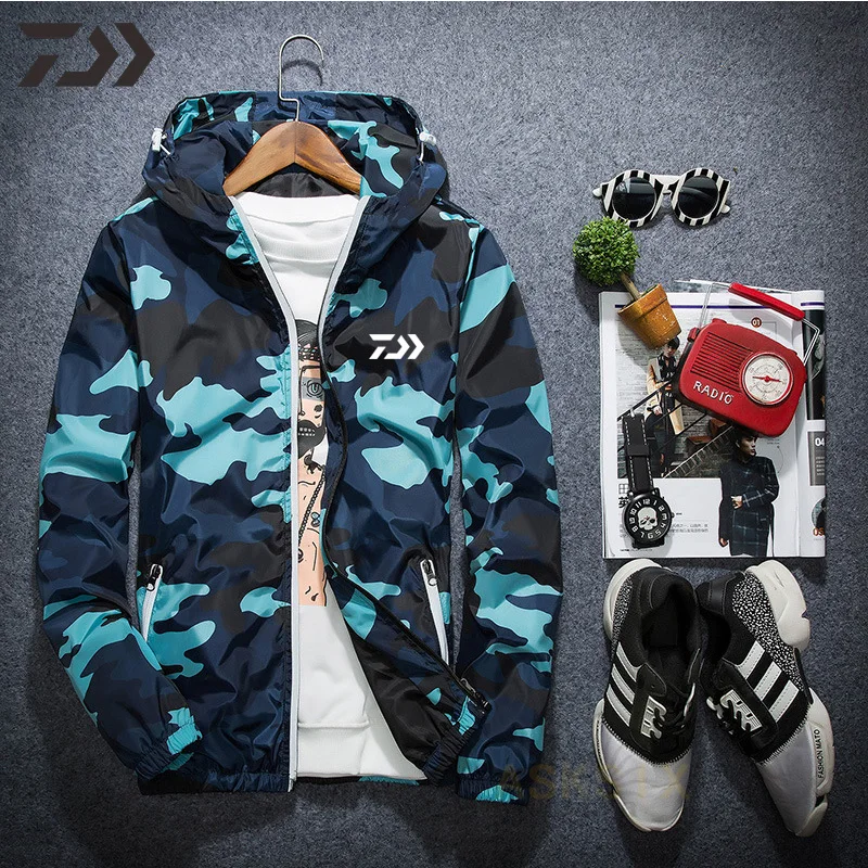 

Daiwa Thin Breathable Quick Dry Fishing Jacket For Men Spring Patchwork Casul Fishing Clothes Hiking Outdoor Sport Fishing Wear