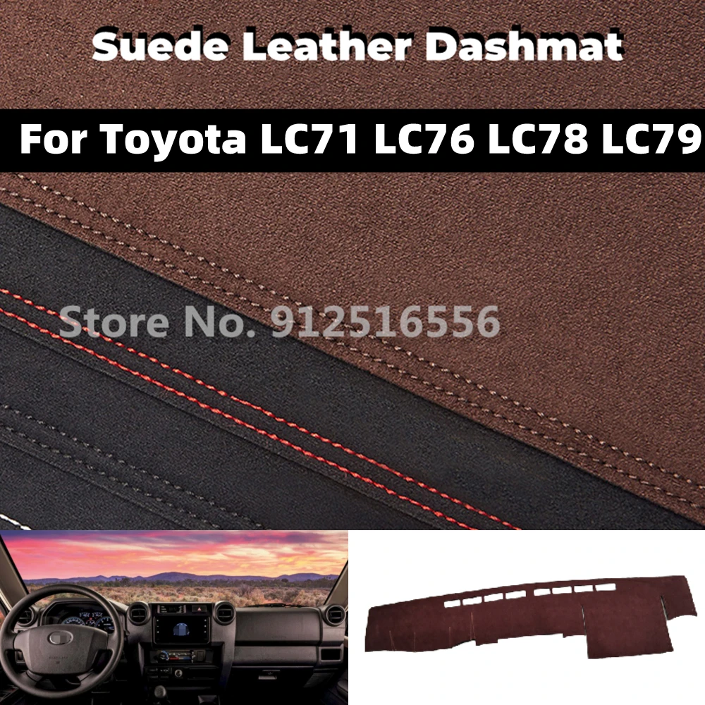 For Toyota Land Cruiser 70 Series LC71 LC76 LC78 LC79 Car Suede Dashmat Dash Mats Dashboard Cover Non-Slip Sunshield Accessories