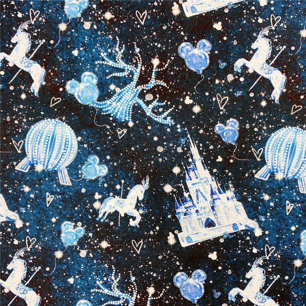 Мультяшная блестящая карусель замка принцессы хлопчатобумажная ткань сделай