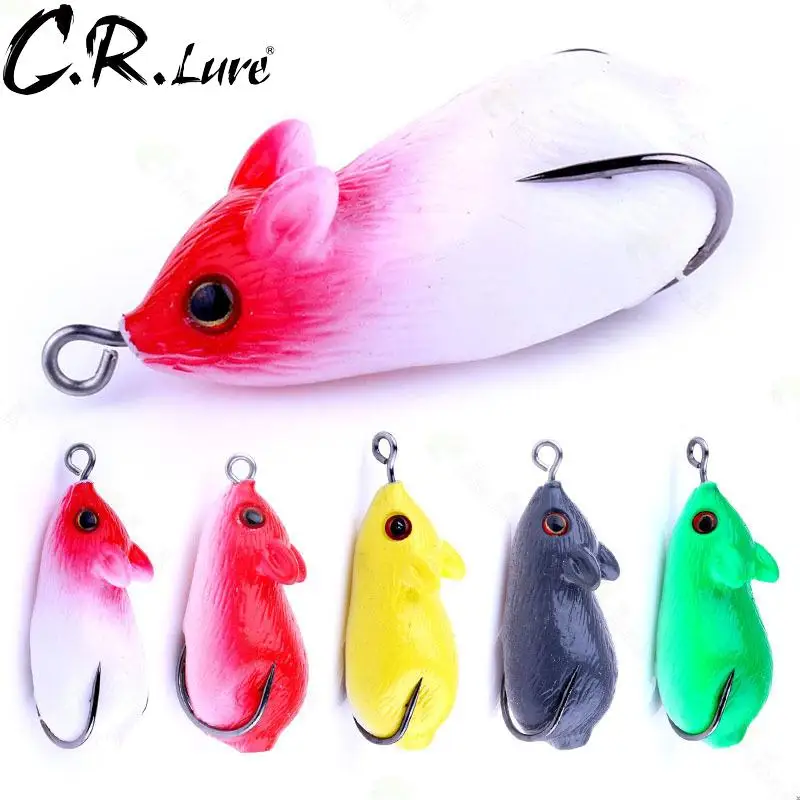 

1 шт. рыболовная приманка 8,5g Мышь приманка в виде мягкой лягушки приманки Пластик с рыболовные крючки топовые Мышь искусственный 3D глаза