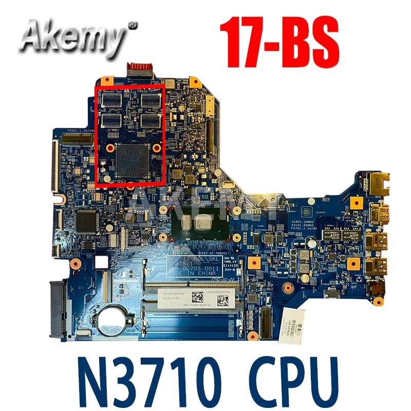 

Akemy 925621-601 925621-001 16897-1 448.0C801.0011 For HP 17-BS 17-BS001DS Laptop Motherboard SR2KL Pentium N3710 1.6Ghz CPU