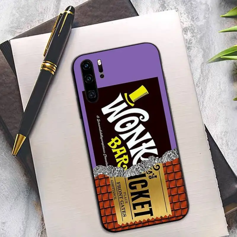 Willy Wonka Bar с золотым билетом милый шоколадный чехол для телефона huawei P8 P9 p10 p20 P30 P40 pro