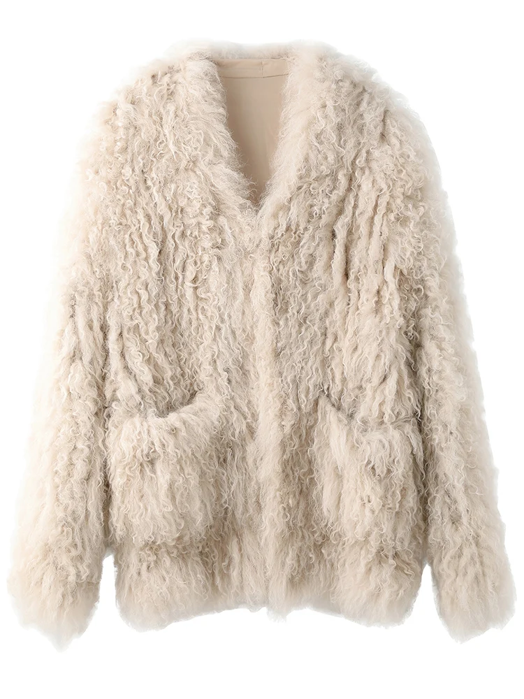 Женская зимняя одежда из натурального меха 2020 корейское пальто 100% шерсти