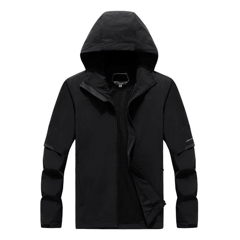 Ветровка мужская непромокаемая с капюшоном куртка карго в стиле милитари для