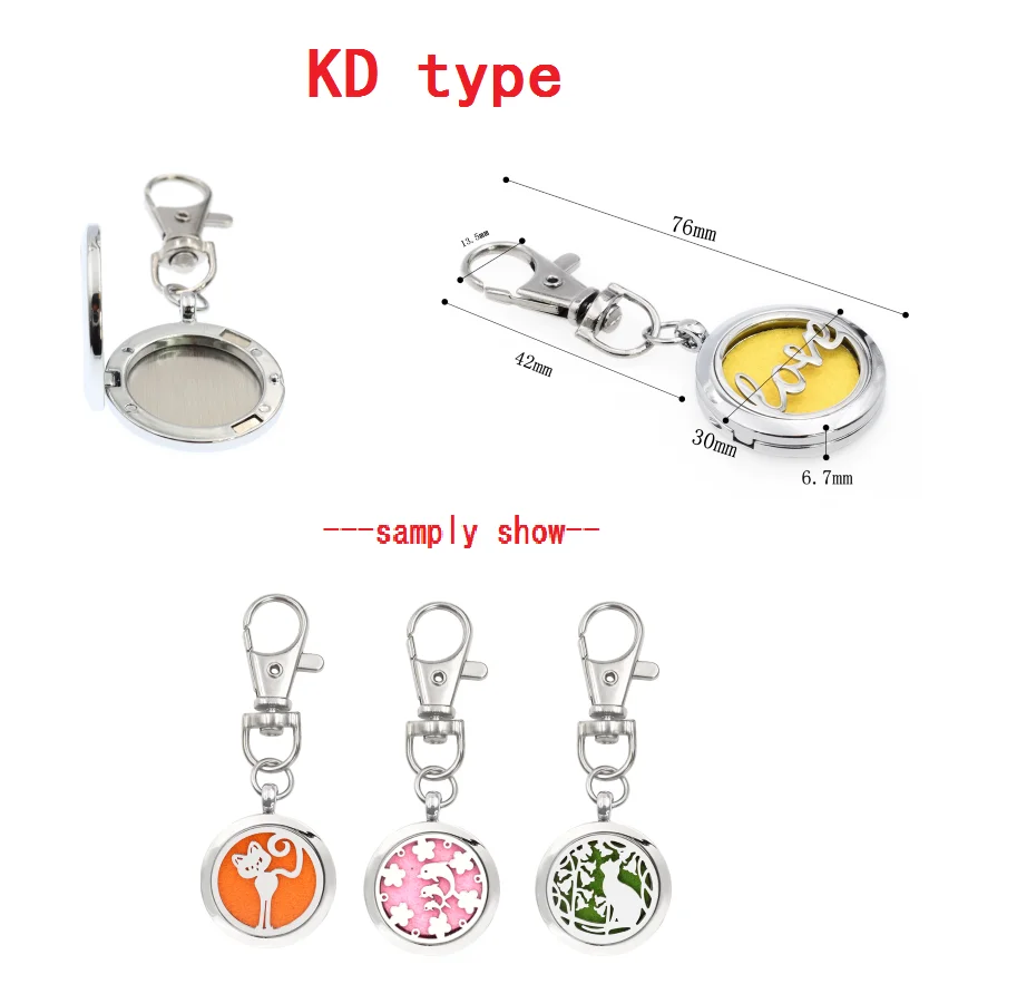 30 мм сплав эфирное масло ароматерапия брелок для ключей диффузор кулон подарок 5