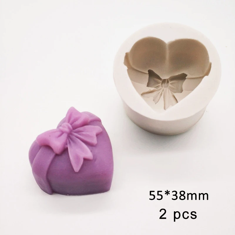 

Kitchen Supplies Reusable Cake Mould Heart-shaped 2Pcs/Pack Purple Soap Mold DIY Baking Tools Multi Purpose Food Grade Silicone