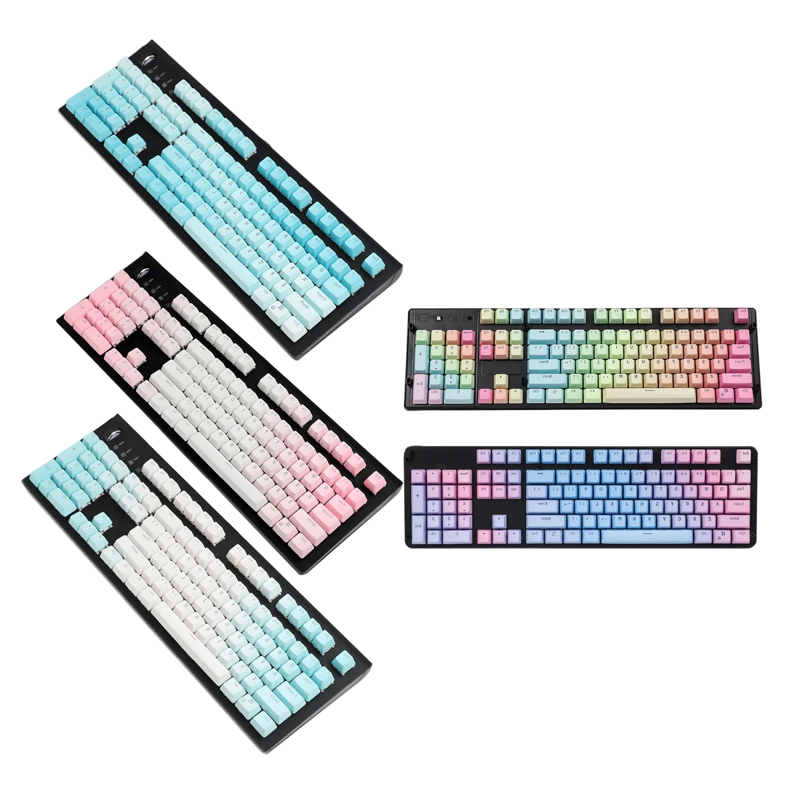 

104 Keys Gaming Gradient Mechanical Keyboard Keycaps Set Keyset for Laptop Desktop Computer Dustproof Waterproof Home Office