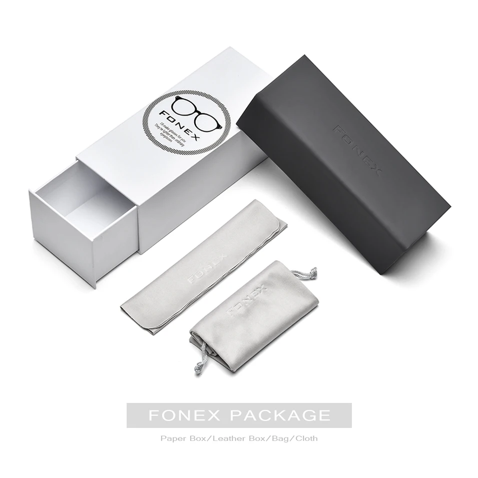 FONEX чистый Титан оправа для очков Для мужчин Винтаж круглый близорукость очки по