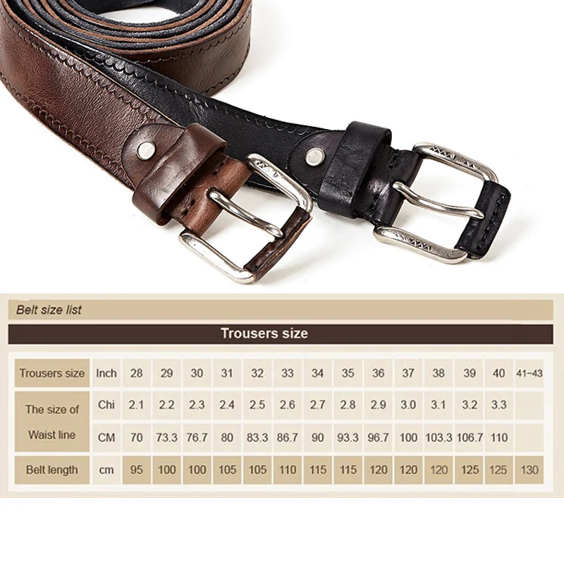 

Retro Original Leather Belt for men soft and tough without mezzanine Men's belts for jeans men's accessories male gife