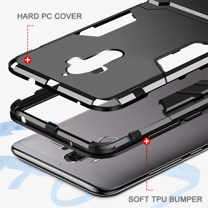 Kickstand Case for Huawei Mate 9 Holder Cases Pro Hard Shockproof Stand Cover Shell 9pro | Мобильные телефоны и