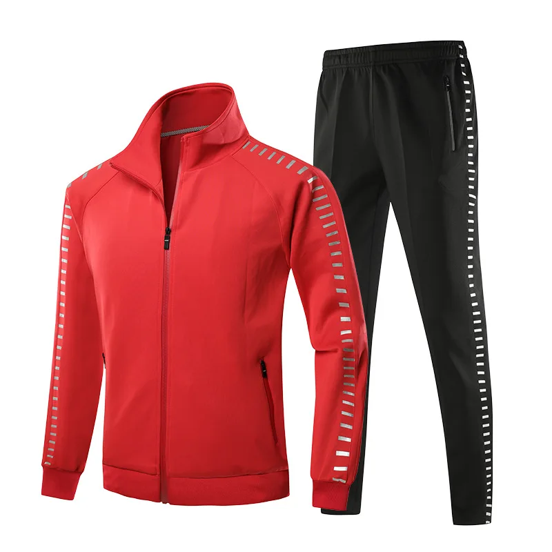 Red Спортивная одежда, верхняя одежда, мужские комплекты, комплект из двух предметов, осенняя мужская одежда, брюки 5XL, ветрозащитная повседневная куртка, однотонная одежда для отдыха MOOWNUC, новинка - Цвет: Red