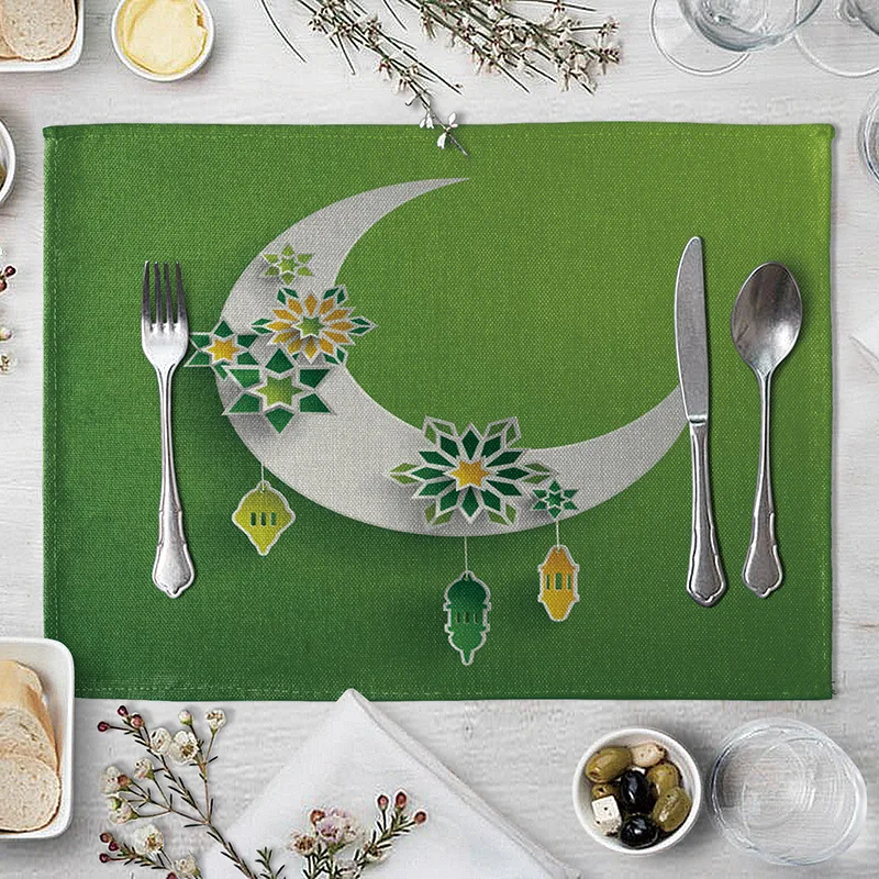 Мусульманский Рамадан набивной стол салфетки звездой луной ночью вечерние