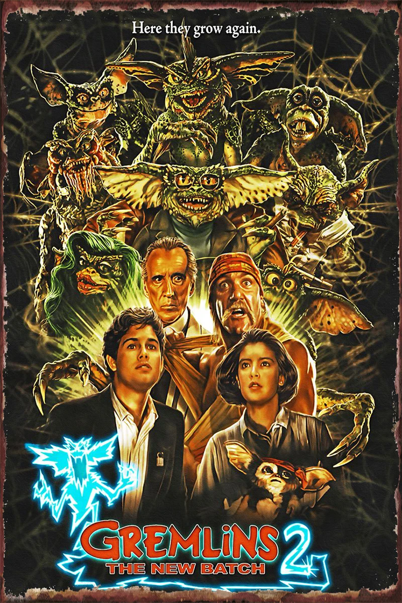 

Gremlins 2 Movie Poster Tin Sign Tin Plates Wall Decor Room Decoration Retro Vintage Metal Sign For Pub Home Club Man Cave