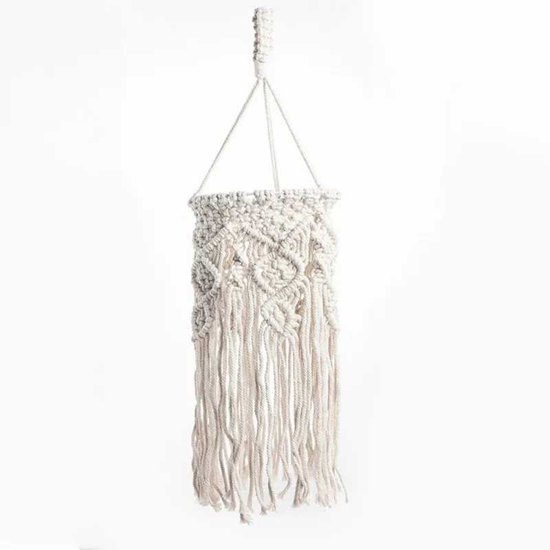 

Boho Tassel Lampshade Handmade Tapestry Lamp Cover Bohemia Macrame Handcraft Tapestry Background Headboard Wall Hanging Decor G