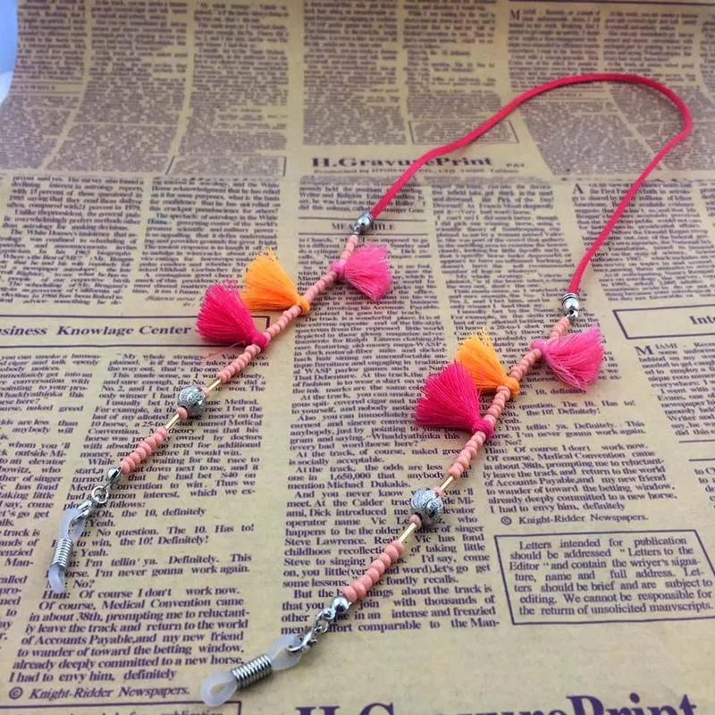 1 шт. новинка модные женские очки с кисточками солнцезащитные цепочка для очков