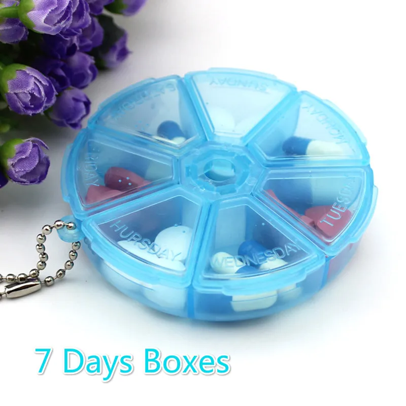 7 дней коробка для таблеток еженедельная круглая медицинский диспенсер