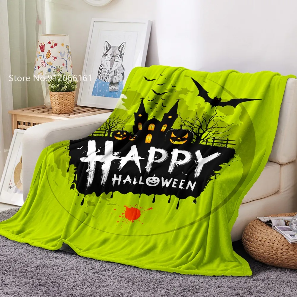 

Фланелевое Одеяло для Хэллоуина, праздничное фланелевое одеяло, мультяшное Флисовое одеяло с тыквой, теплое покрывало с 3D принтом для дивана