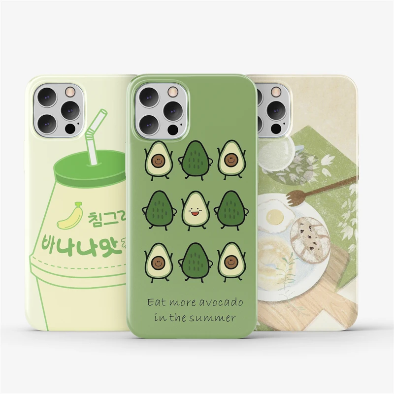 

Green style Case For iPhone 12 11 Pro XS Max X XR 7 8 Plus SE Soft Cover Case For iPhone 12Pro Cover Phone Ins Style