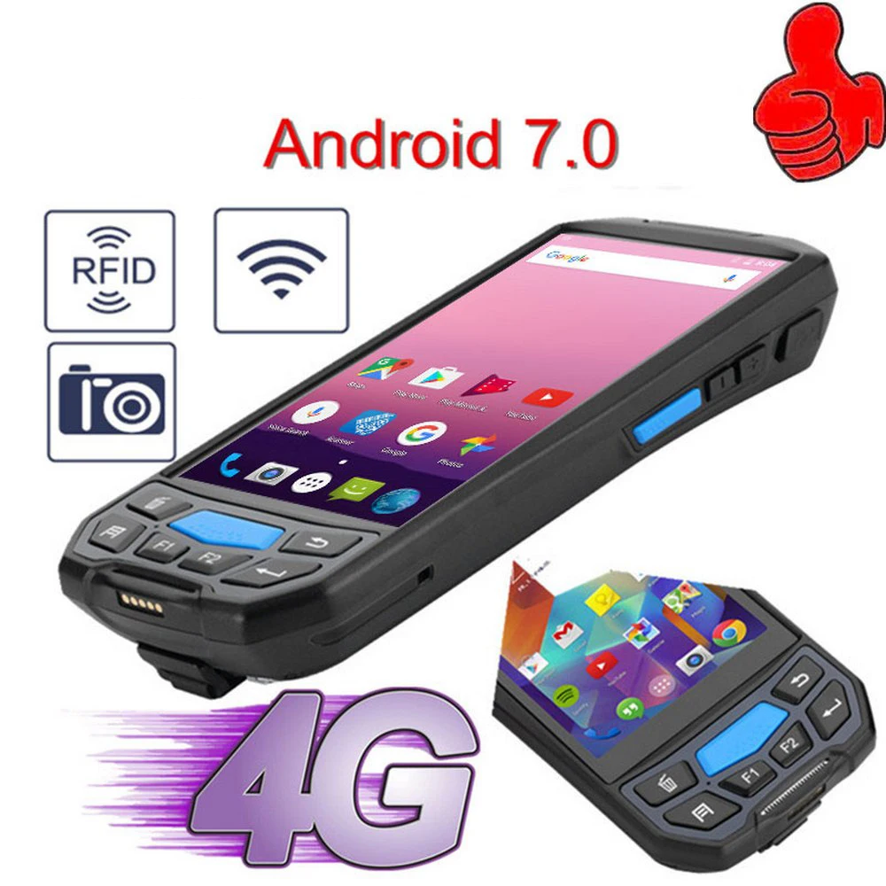 Сканер штрих кода 2D QR 5 0 дюйма NFC Wi Fi PDA Android 7 дюймовый беспроводной портативный