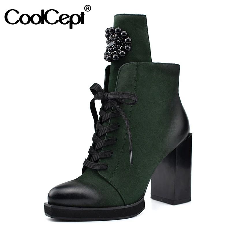 Женские ботильоны с металлическим украшением CoolCept осенне-зимние ботинки на