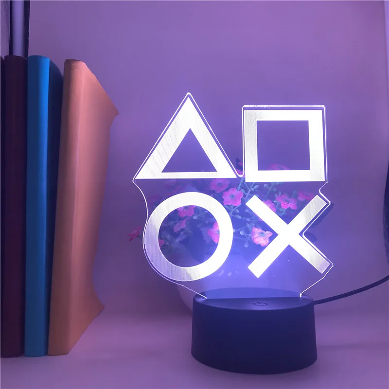 

Game Icon 3D Illusion Night Lamp 7/16 Color Change Desk Setup Light Cool Game Console Room Decor Gift for Kids Bedside