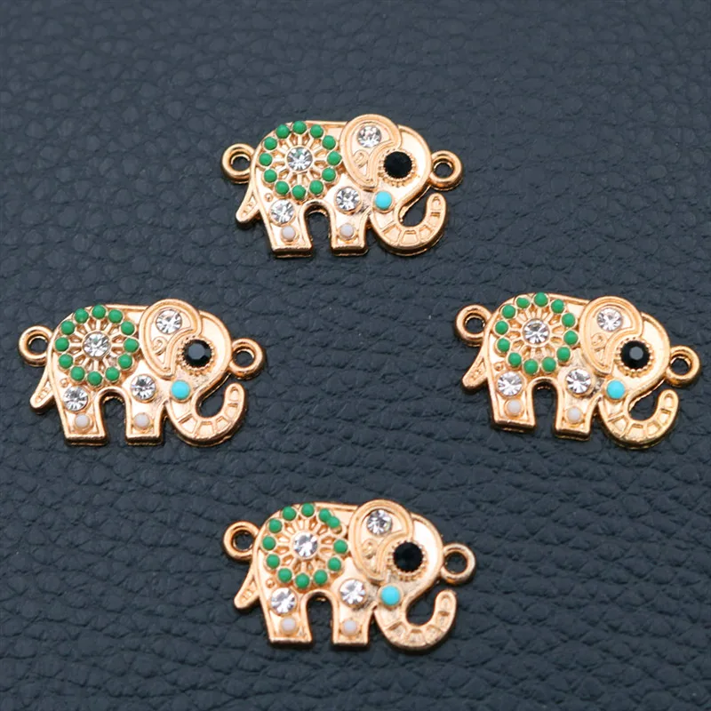 

Vintage Indian Elephant Metal Pendant, Rhinestone Elephant Charms, Ganesha Charms, Ethnic Style Charms, Animal Pendant, 8pcs