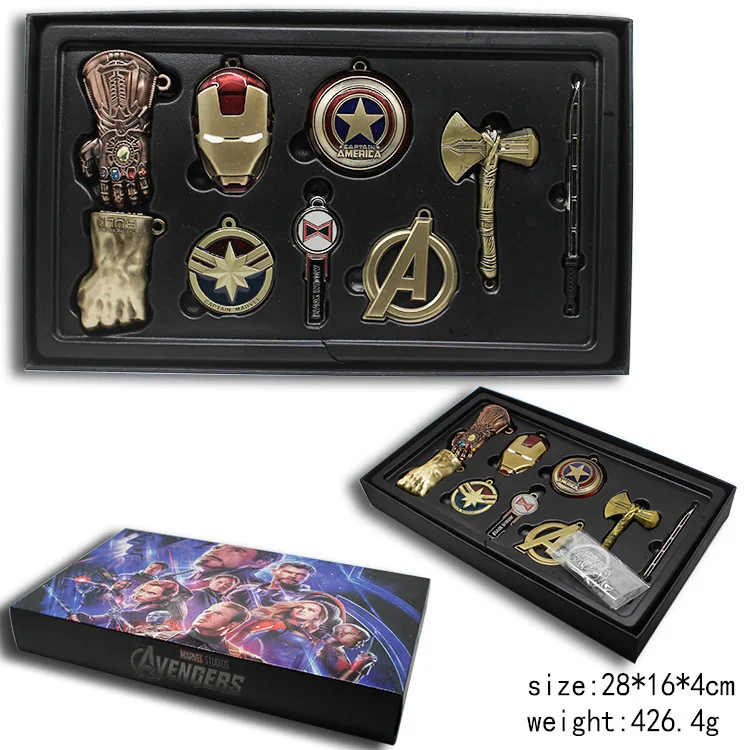 new gold Винтажные игрушки Marvel, Мстители, бесконечность, война, перчатка Таноса, бесконечность, рукавица, брелки, маска Железного человека, Халка, косплей, брелок, детский подарок - Цвет: new gold