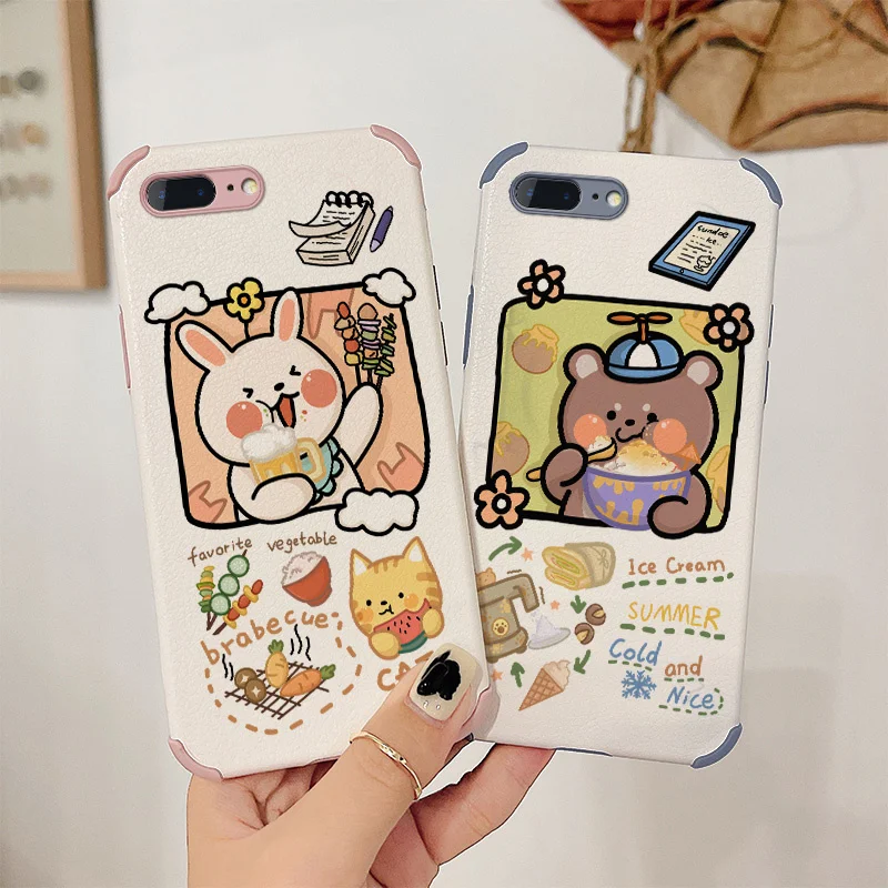 

Rabbit Eating Actively Phone Case For iPhone 8 8Plus 7 7Plus SE2020 Plus Liquid Silicone Cover