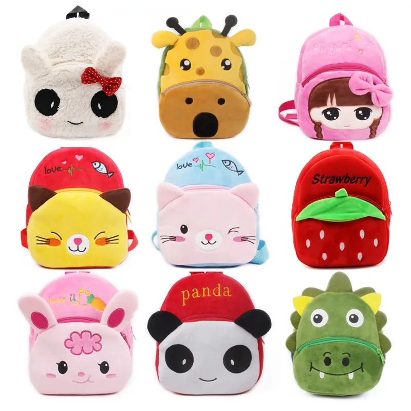 

New Kawaii Stuffed Plush Kids Baby Toddler School Bags Backpack Kindergarten Schoolbag for Girls Boys 3D Cartoon Animal Backpack