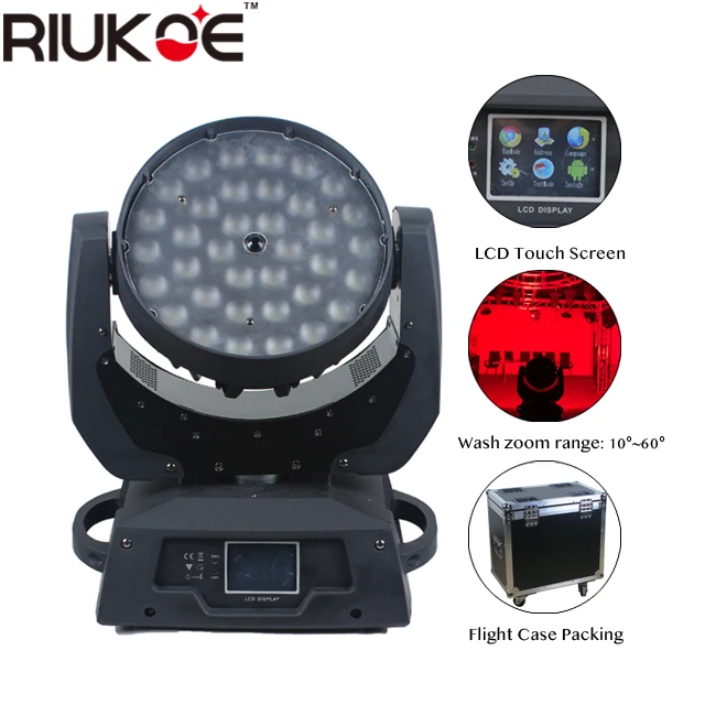 

RIUKOE 2 шт./лот 36x18 Вт rgbw dmx светодиодное освещение с движущейся головкой и фокусировкой в чехле