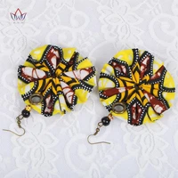 brw 2022 fabric flower african earrings oversize earrings handmade earrings african ankara jewelry african print earrings wya151