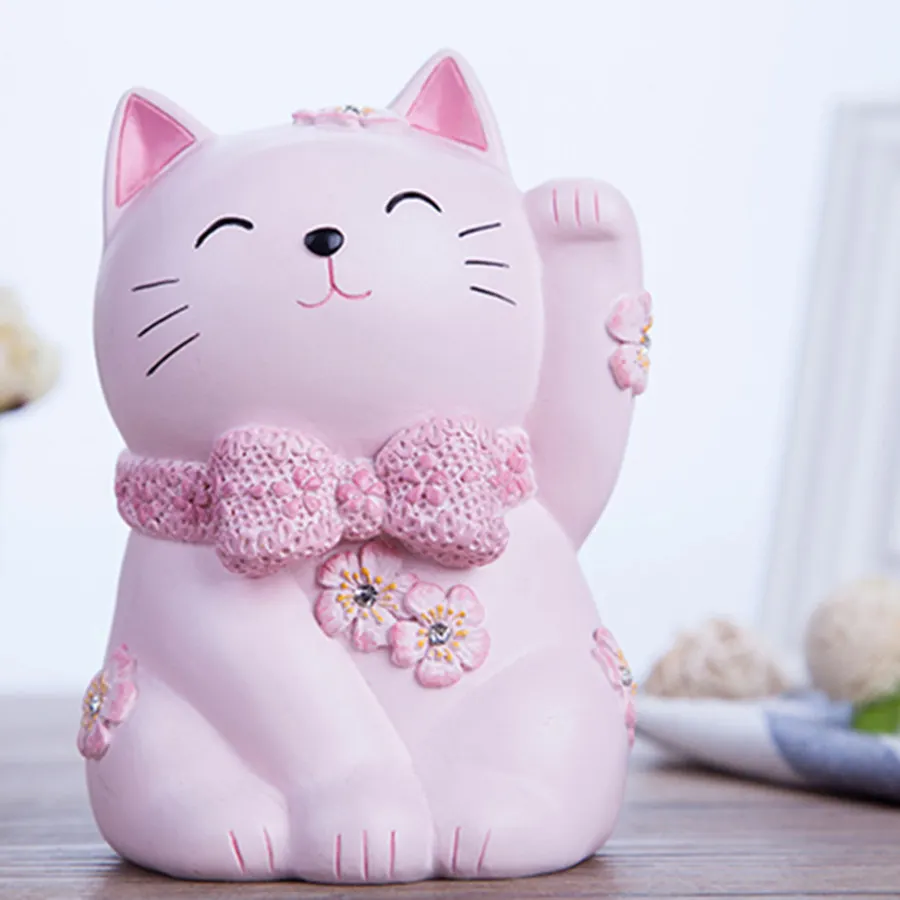 

Счастливая кошка, копилка для денег, Детская копилка, депозит, банкомат, сберегательный банк, сейф для монет, милая копилка, кошка из смолы, п...