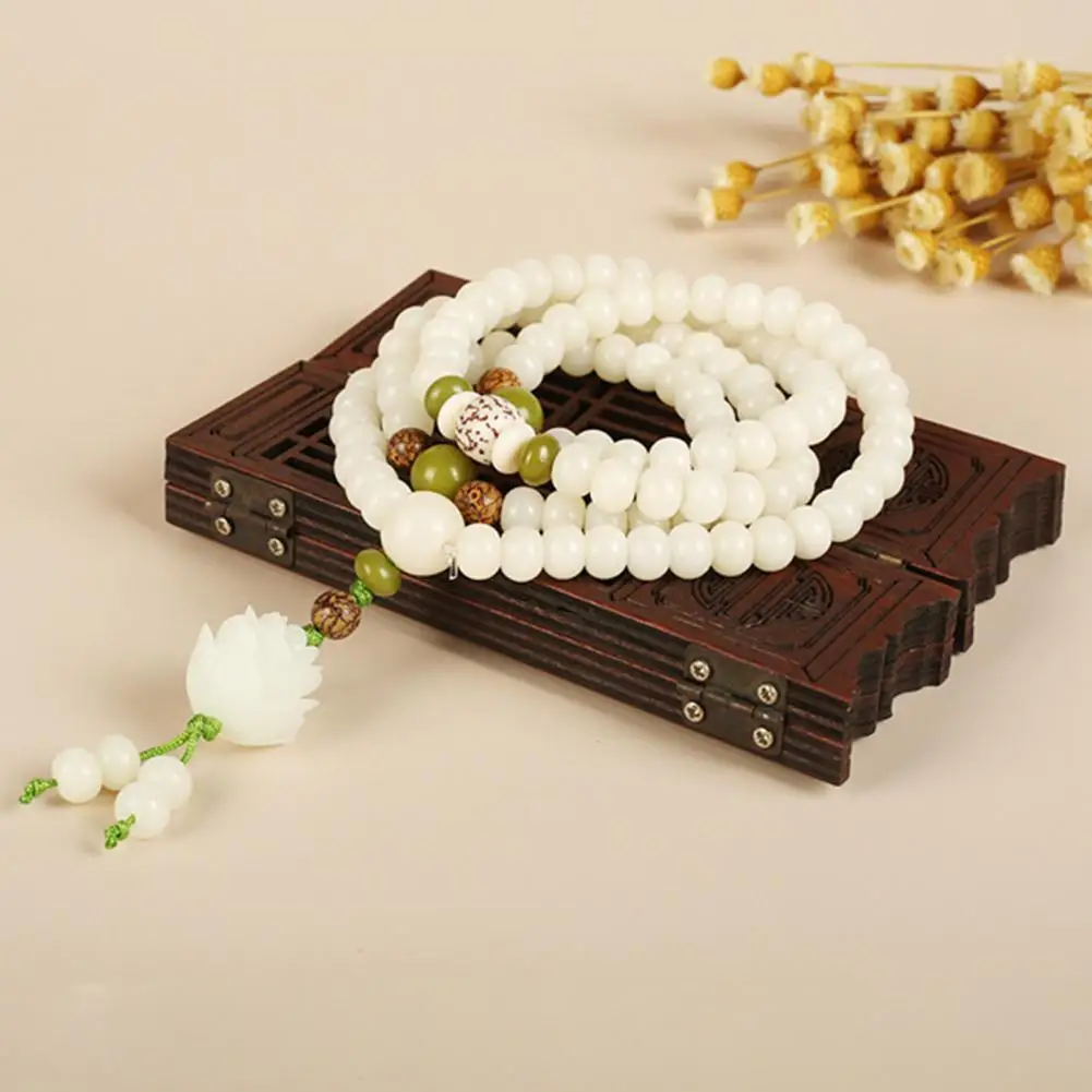 

4 Styles Men Bracelets Eye-catching Fine Workmanship Jewelry Bracelets Natural Resin Prayer Beads Rope Bracelet for Boy