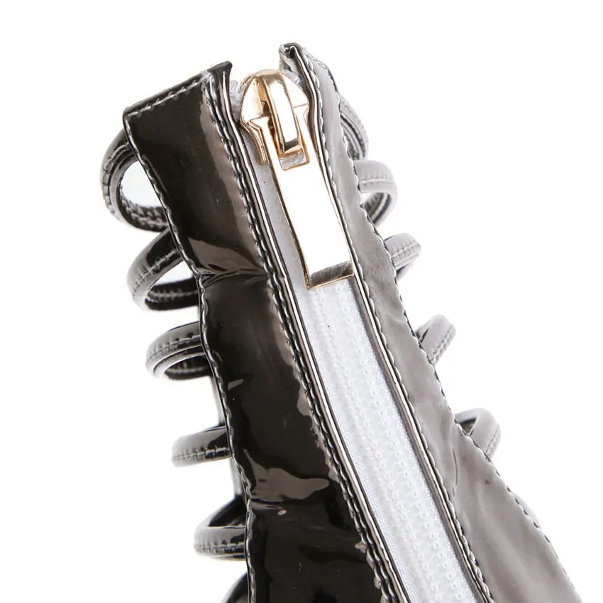 Женские сандалии-гладиаторы QUTAA с лентой открытым носком на тонком высоком