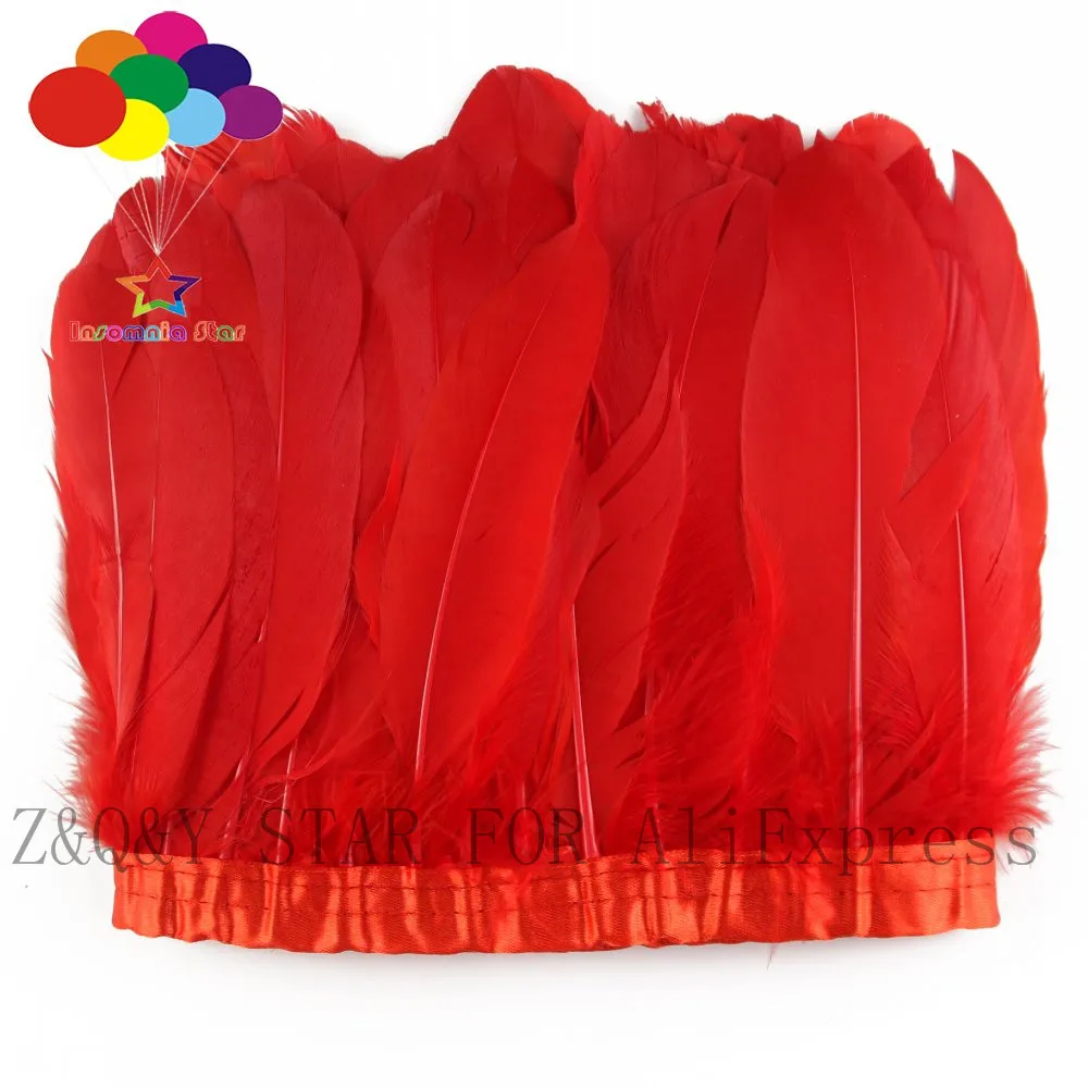 

1 упаковка из натуральных гусиных перьев 15-20 см, крашеный большой красный цвет для изготовления краев ткани, декоративные аксессуары для одежды, перо для рукоделия
