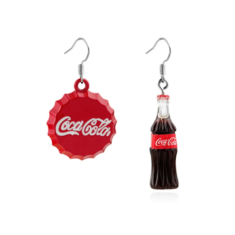 Kpop Cola Висячие Серьги геометрический корейский стиль круглые милые забавные