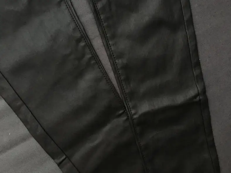 

Women Pu Leather Pants High Waist Stretch Fashion Skinny Black Leather Pants Motorcycle Pencil Pants Full Length Trousers S99