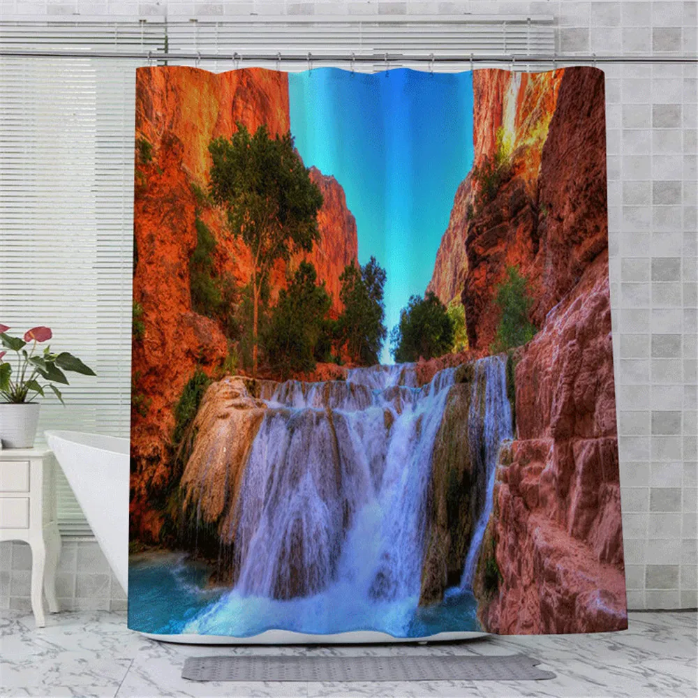 Зеленая занавеска для душа летнее лесное дерево украшение ванной комнаты