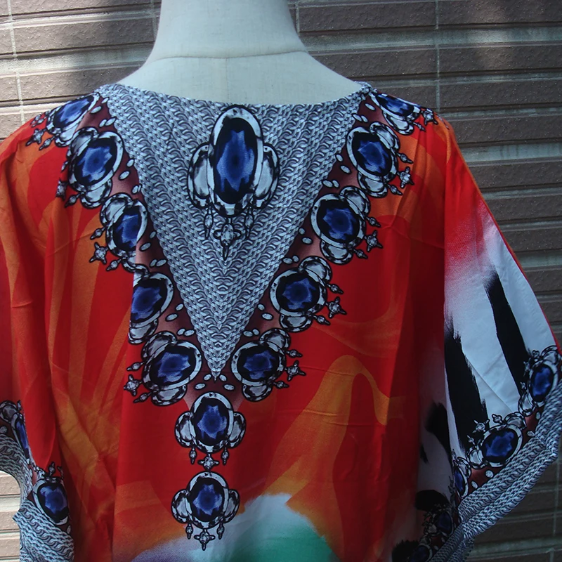 Размера плюс богемные днинные платья из хлопка с принтом Пляжная туника 2021 Robe de