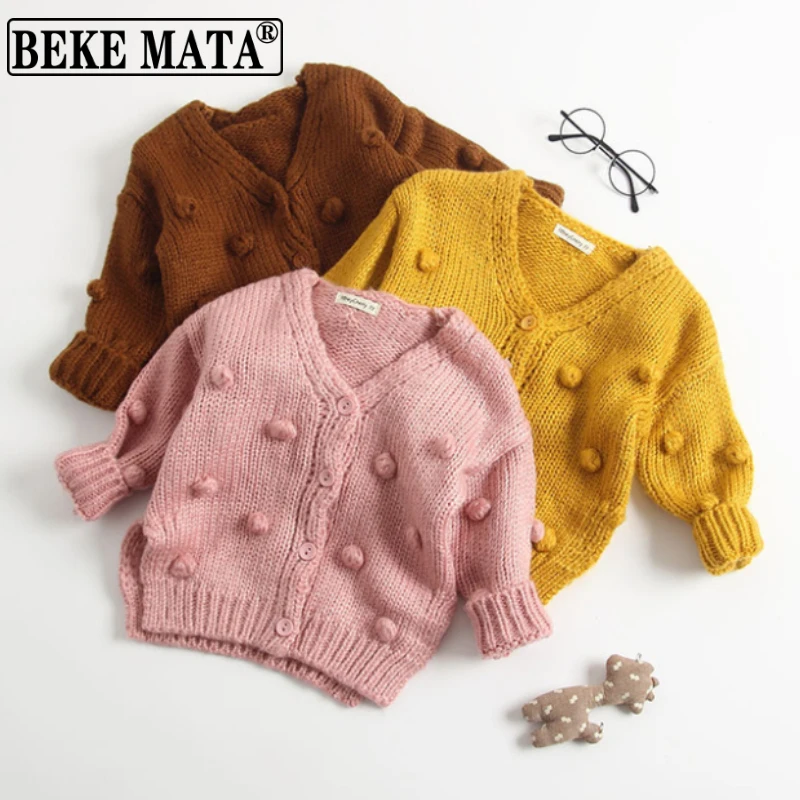 

Newborn Baby Girl Winter Clothes 2021 Knitted Baby Sweaters Long Sleeve Cotton V-neck Toddler Girl Cardigan Infant Clothing Tops