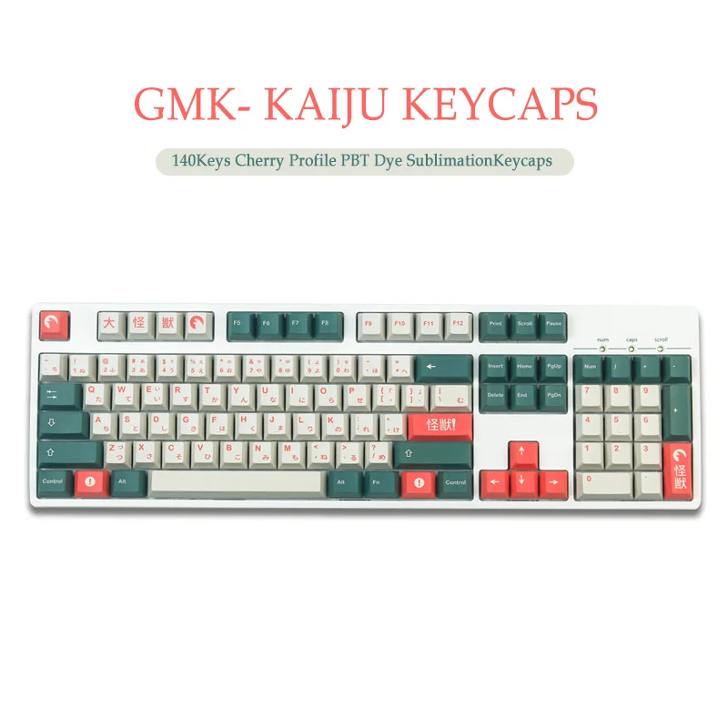 140 Keys GMK Kaiju Keycaps Cherry Profile PBT Sublimation Mechanical Keyboard Keycap For MX Switch With1.75U 2U Shift