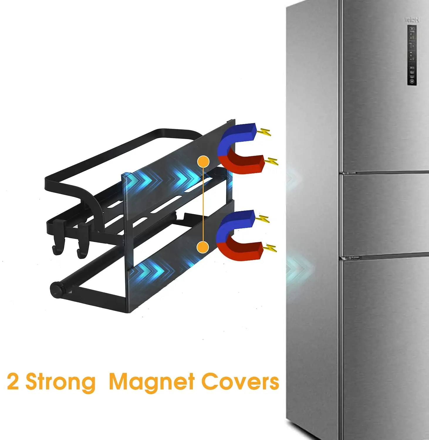 magnet shelf paper towel roll holder magnetic fridge side rack decorative holder kitchen spice hang storage shelf bath organizer free global shipping