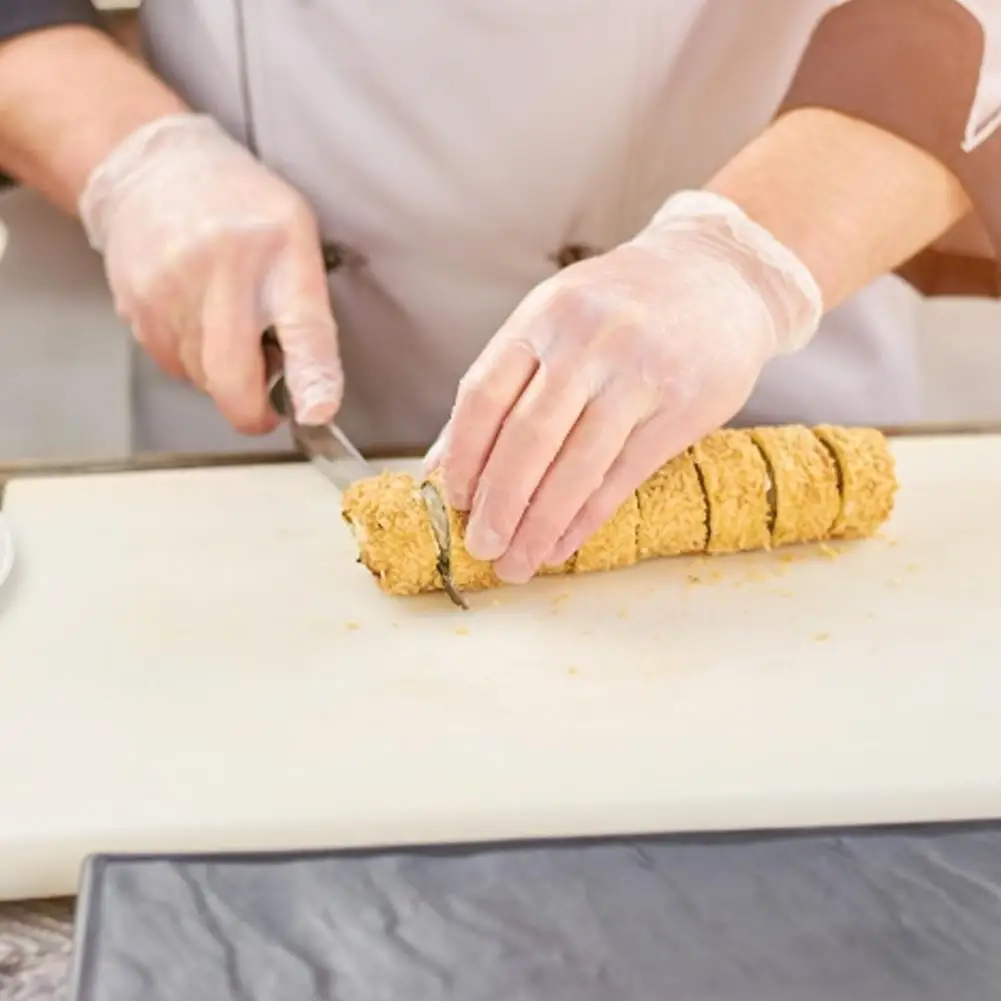 

50PCS / Set Kitchen Disposable Gloves Food Plastic Gloves Restaurant Large Middle Small Gloves PVC Non-slip Gloves Food Grade