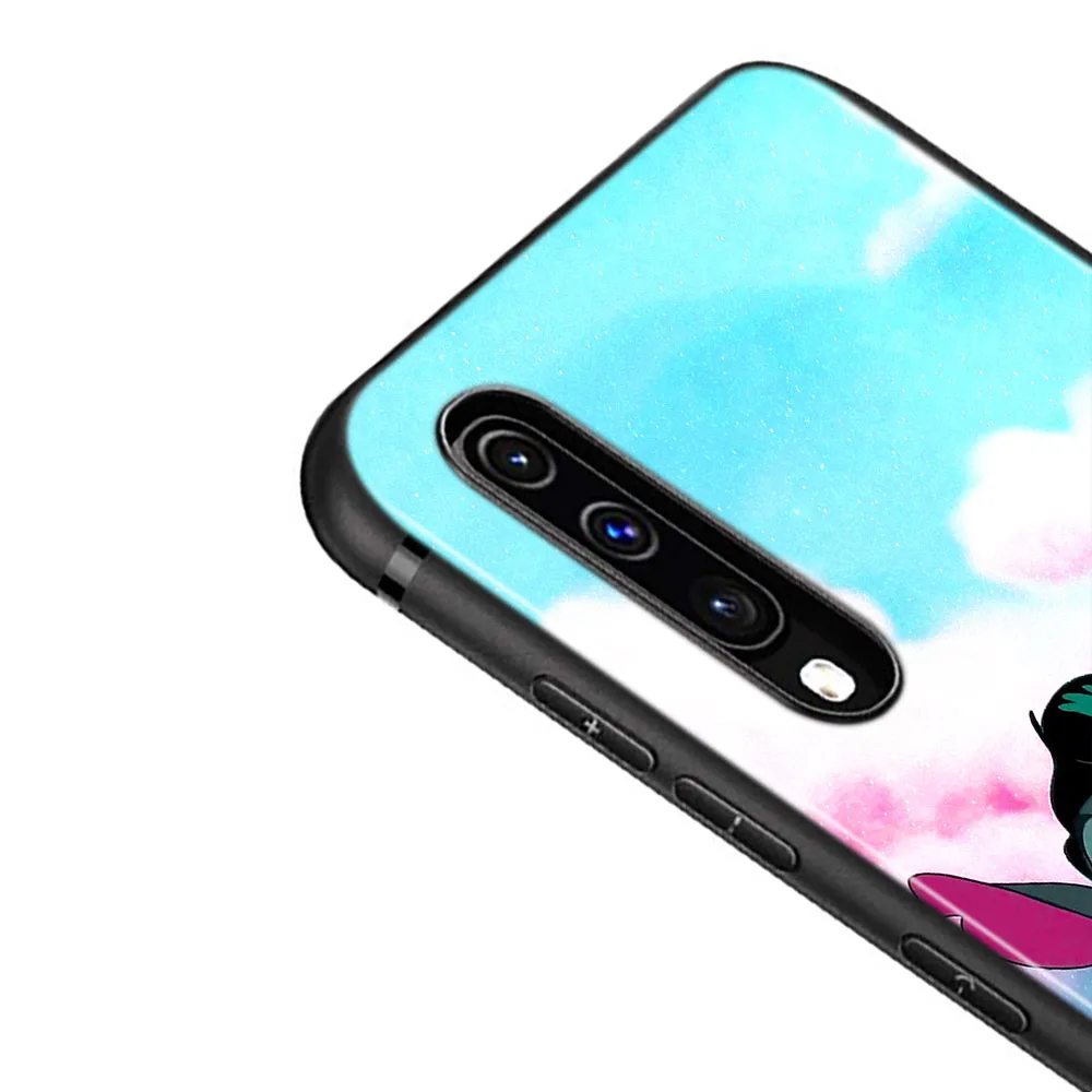 Black Soft Lilo Stitch Cartoon For Samsung Galaxy A90 A80 A70 A70S A60 A50 A40 A30 A30S A20S A20E A10 A10E Phone Case