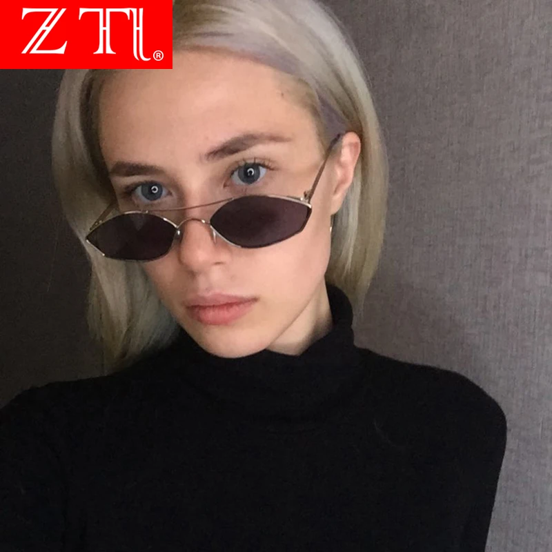 ZT дизайнерские маленькие кошачий глаз в стиле панк солнцезащитные очки для