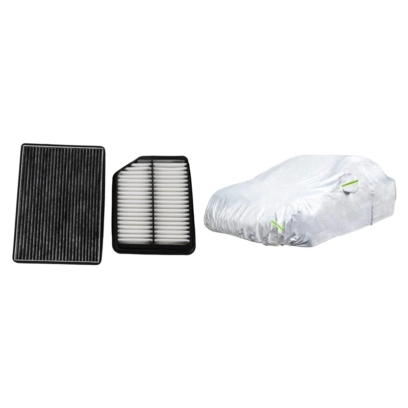 

2 Set Car Accessories: 1 Set Car Engine Air Filters Cabin Air Filters & 1 Set Universal Car Covers Indoor Outdoor Cover