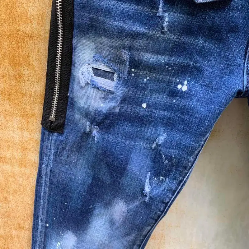 2021 New ripped jeans classic,Authentic DSQUARED2,Retro,Italian brand ,Women/Men Jeans,locomotive,Jogging jeans,DSQ007