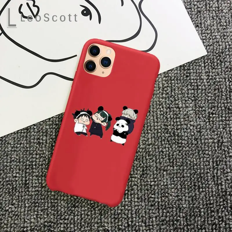 

Jujutsu Kaisen cute cartoon Phone Case Candy Color for iPhone 11 12 mini pro XS MAX 8 7 6 6S Plus X 5S SE 2020 XR