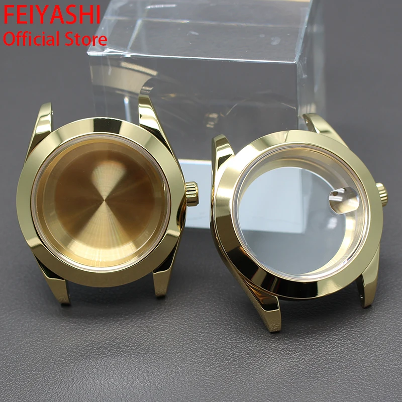 

36mm 40mm Gold Case Men's Watch Parts oyster perpetual day date Sapphire Crystal For nh35 nh36 Miyota 8215 Movement 28.5mm Dial